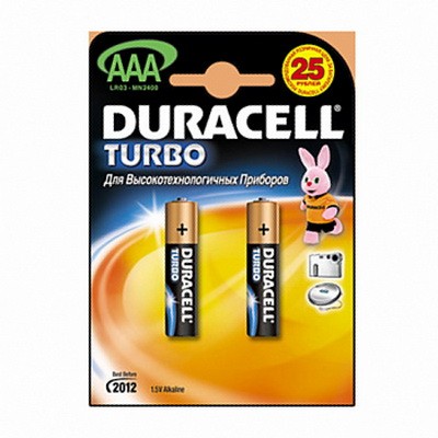 Батарейка AAA (R03) ТURBO Duracell