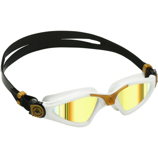 Очки для плавания AquaSphere KAYENNE  NEW золотые зеркальные линзы Titanium white/gold