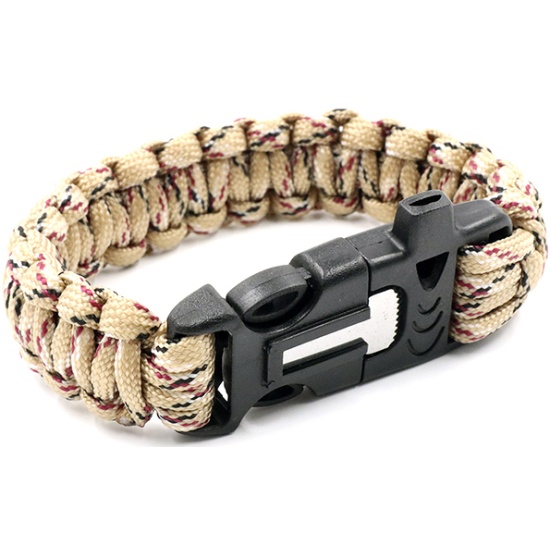 Браслет Следопыт из паракорда со свистком и огнивом 26х2см