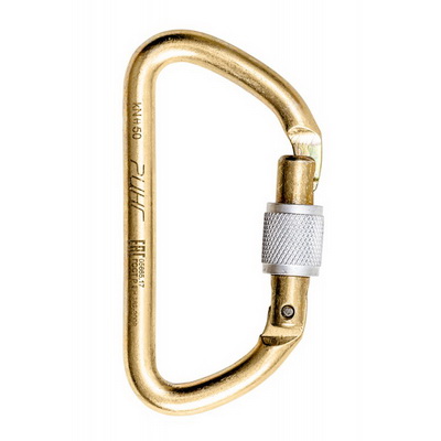 Карабин Ринг ТРАПЕЦИЯ с муфтой сталь 50 kN keylock