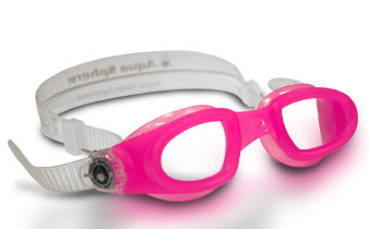Очки для плавания AquaSphere MOBY KID  NEW прозрачные линзы pink/white buckles