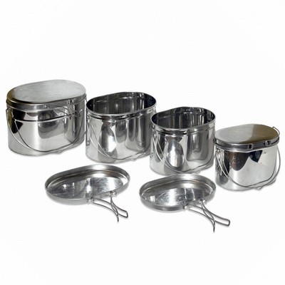 Набор котелков Роза Ветров МАТРЕШКА 4 шт (2.2л, 3.5л, 4.5л, 6л) крышки с ручками