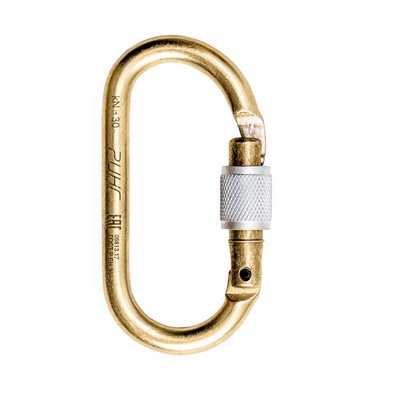 Карабин Ринг ОВАЛ с муфтой сталь 30 kN keylock