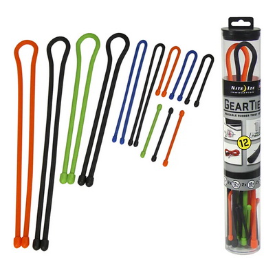 Набор гибких стяжек NiteIze GEAR TIE 3/6/12/18/24 12шт ассорти