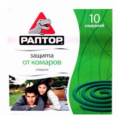 Инсектицид Раптор Спирали от комаров, без запаха 10шт.