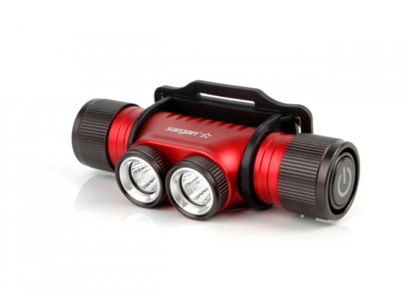 Фонарь подводный налобный Sargan NIGHT STAR черный/красный (тёплый)